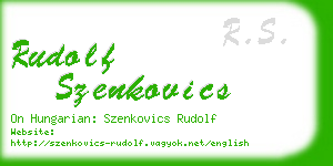rudolf szenkovics business card